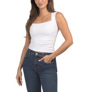 ENVIE White Made In Usa Contour Tank Top